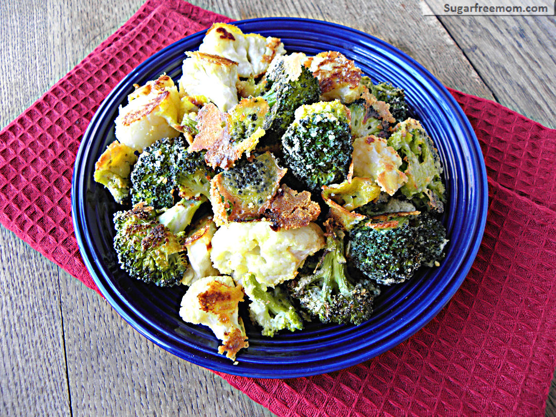 Oven Fried Parmesan Broccoli & Cauliflower Florets