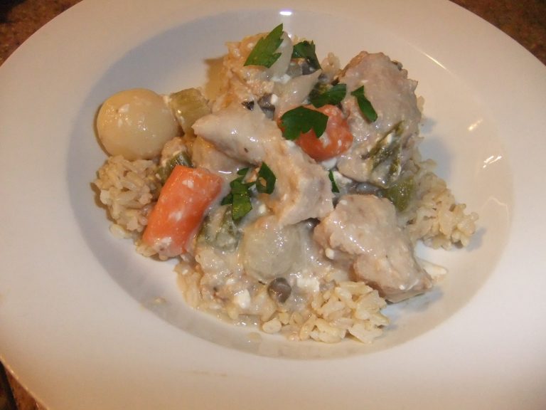 Creamy Pork Stew- A Yummy Crockpot Meal!
