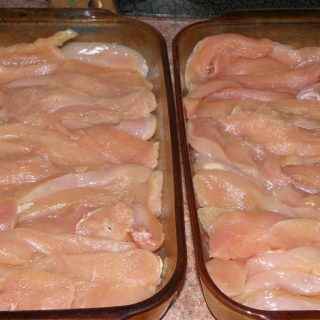 raw. sliced chicken breast