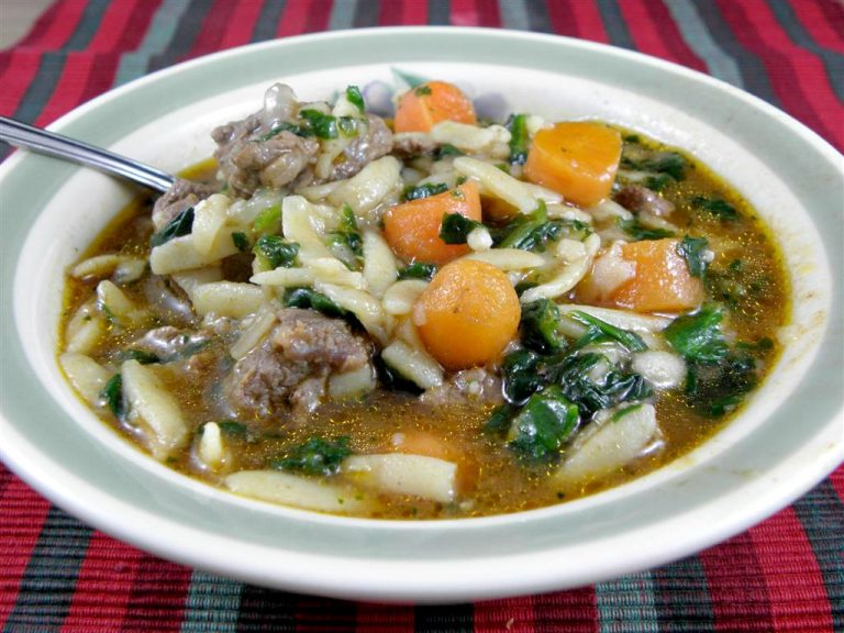 Beef Spinach Whole Wheat Orzo Soup Recipe