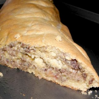 whole wheat cheeseburger calzone