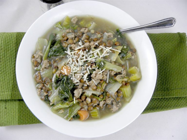 Lentil Escarole Ground Turkey Stew