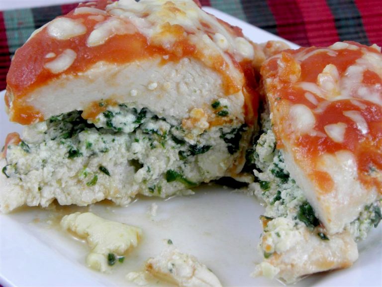 Baked Stuffed Chicken & Spinach Recipe