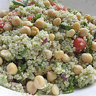 Quinoa Chickpea Salad with Avocado Dressing