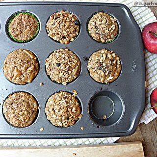 Stevia Sweetened Apple Oatmeal Muffins