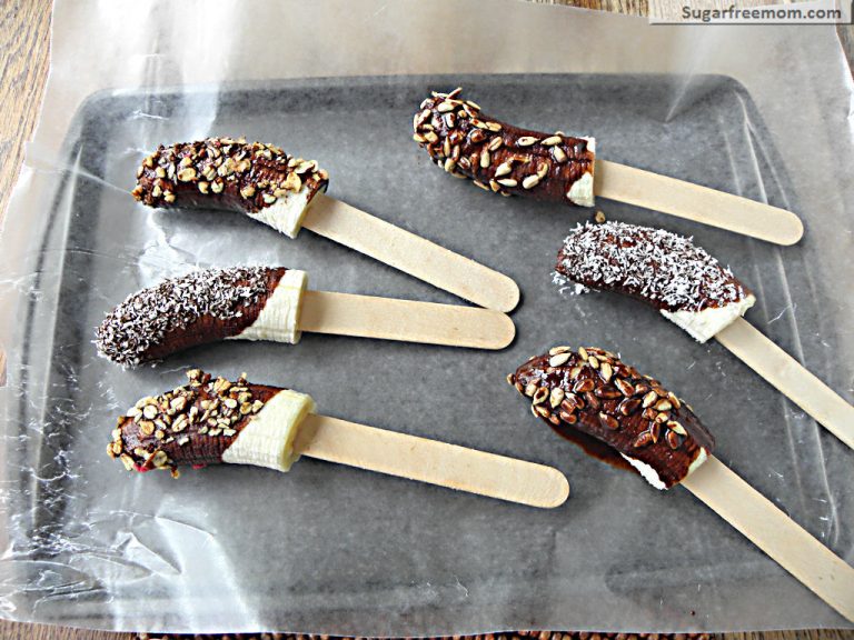 Naturally Sweetened Chocolate Covered Banana Pops