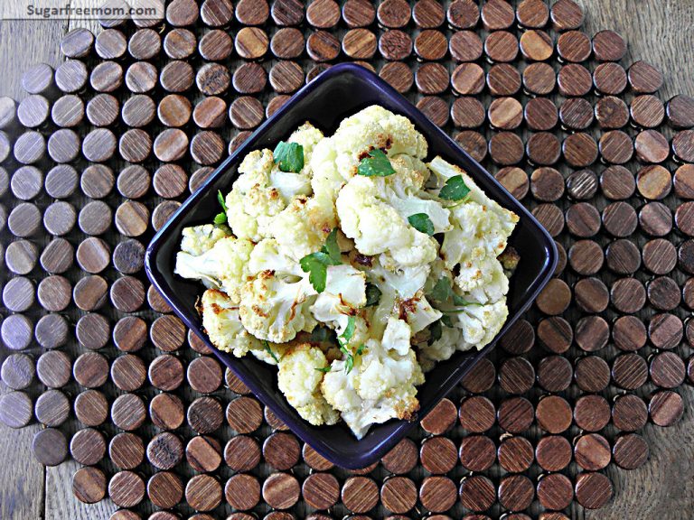 Roasted Garlic Cauliflower with Lemon Tahini Dip
