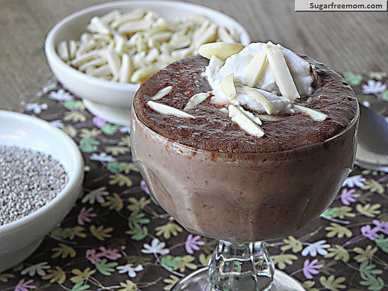 Chocolate Chia Almond Pudding {Dairy Free & Sugar Free}