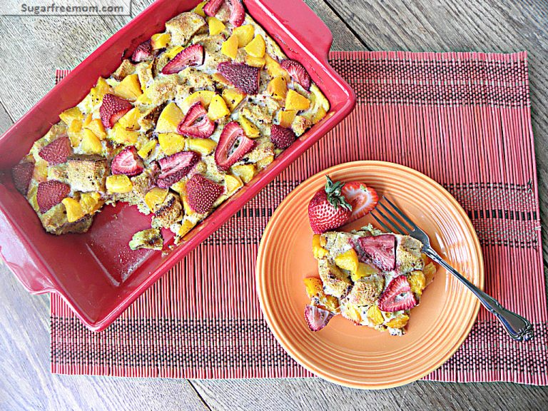 Healthy Baked Peachy French Toast {No Sugar Added}