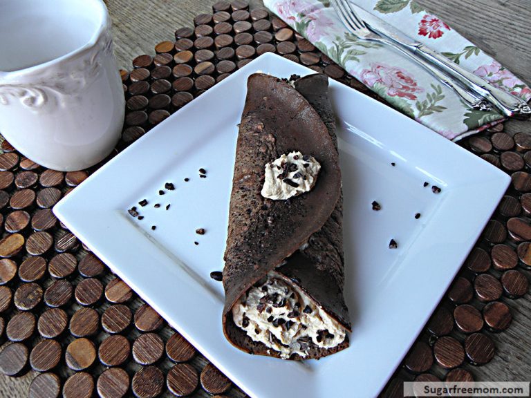 Chocolate Oat Peanut Butter Stuffed Pancake: Gluten Free, No Sugar Added