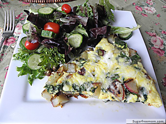 Healthier Potato Spinach Cheesy Frittata - Sugar-Free Mom