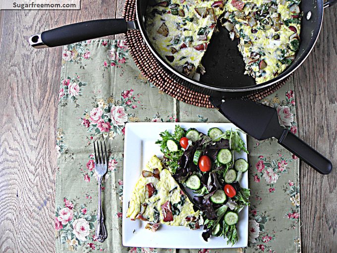 Healthier Potato Spinach Cheesy Frittata - Sugar-Free Mom