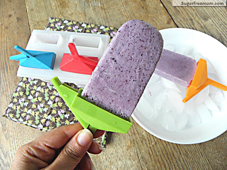 Low Fat Blueberry Protein Popsicles: No Sugar Added