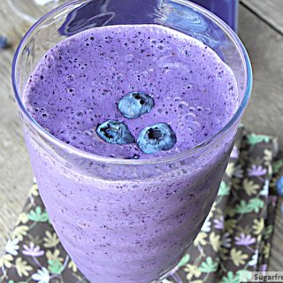 Low Fat Blueberry Protein Smoothie: Single Serving & No Sugar Added