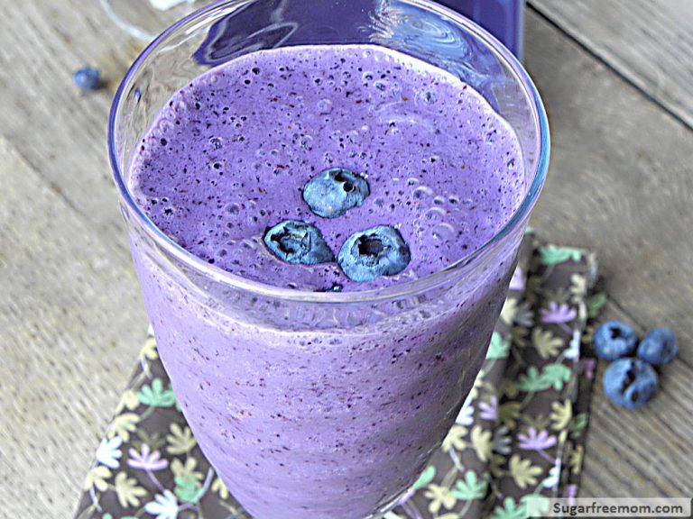 Low Fat Blueberry Protein Smoothie: Single Serving & No Sugar Added