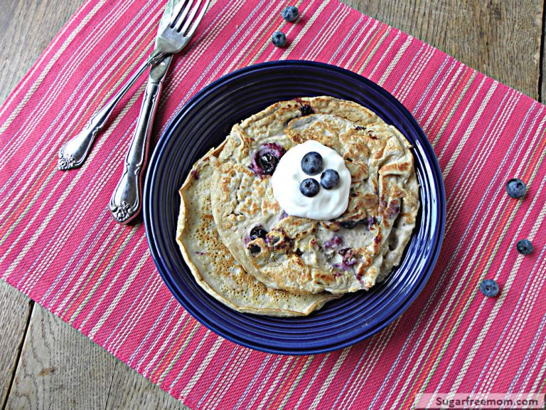 Blueberry Oat Protein Pancakes: No Sugar Added [Family Style]