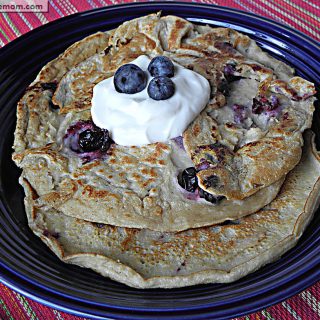 Blueberry Oat Protein Pancakes: No Sugar Added [Family Style]