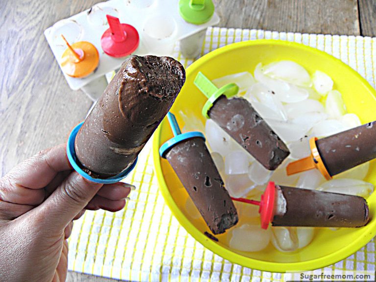 Frozen Dairy Free Chocolate Pudding Popsicles: No Sugar Added