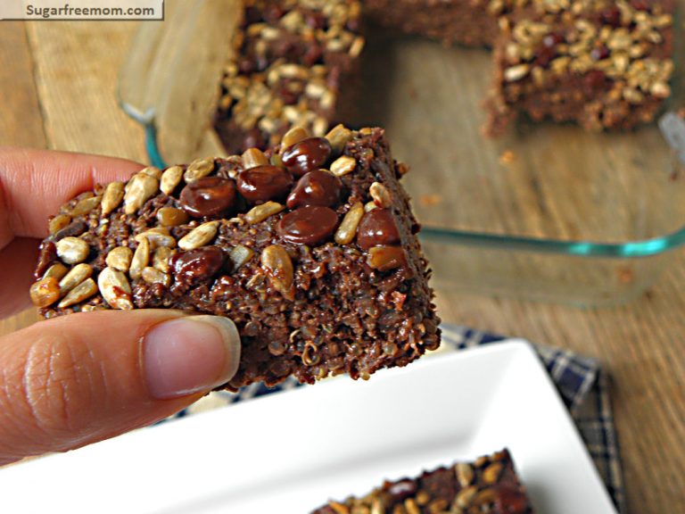 Cocoa Baked Quinoa Bars No Sugar Added, Gluten Free, Dairy Free