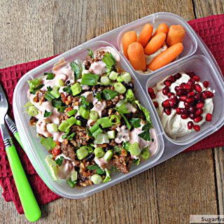 Healthy Taco Salad Meal -To- Go & Peanut Butter Mousse Recipe