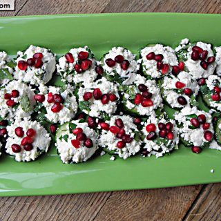 Pomegranate Cheese Cucumber Bites