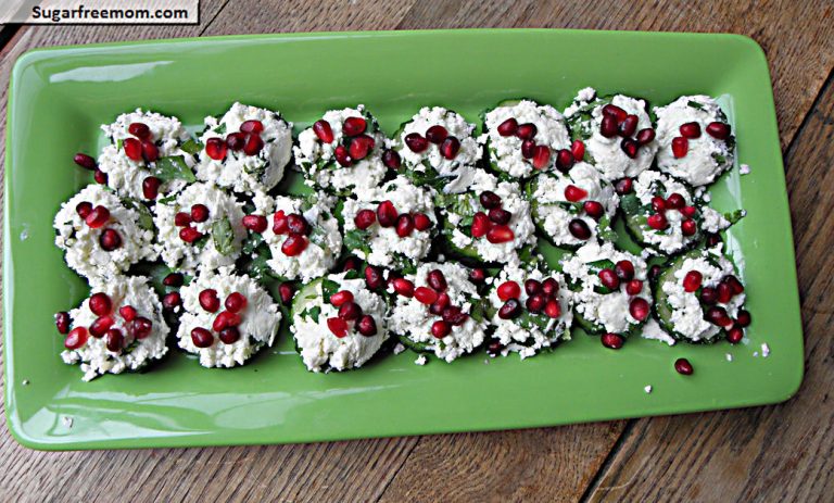 Pomegranate Cheese Cucumber Bites