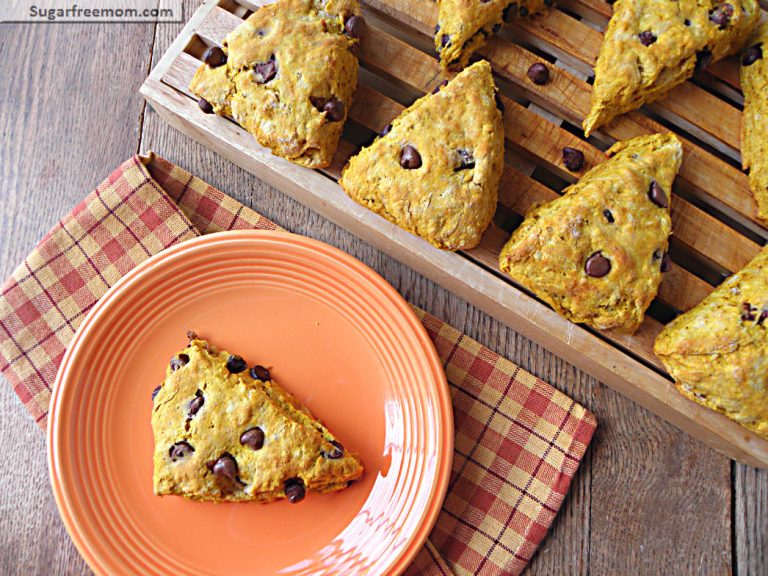 Pumpkin Chocolate Chip Whole Wheat Scones: No Sugar Added