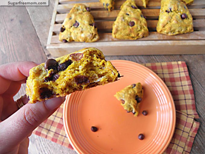 Pumpkin Chocolate Chip Whole Wheat Scones No Sugar Added