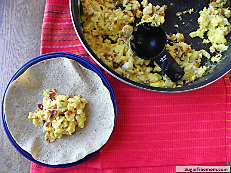 Low Calorie Freezer Friendly Bacon Egg Burritos