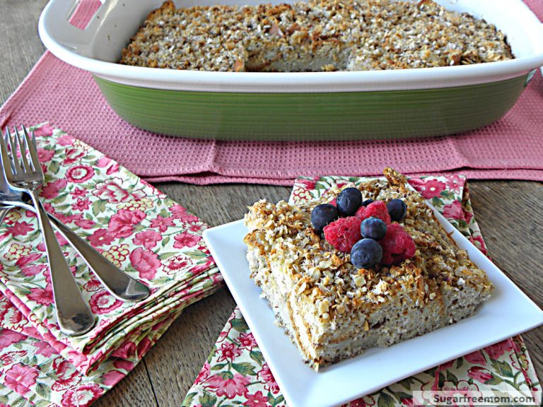 Overnight Cinnamon Crumble Baked French Toast: [Gluten, Sugar & Dairy Free]
