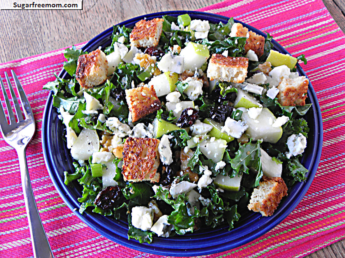 Raw Kale Pear Blue Cheese Salad with Lemon Vinaigrette Raw Kale Pear Blue Cheese Salad with Lemon Vinaigrette