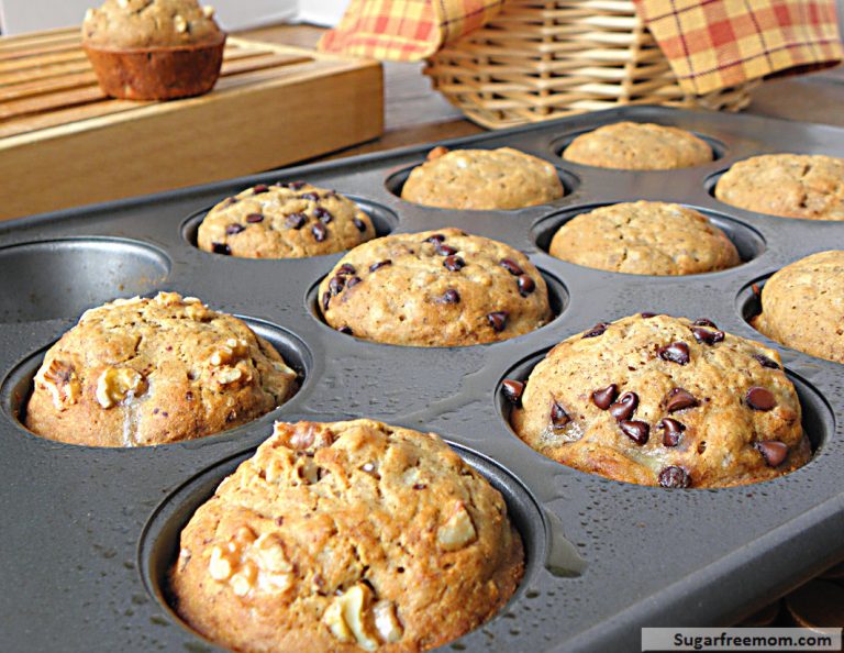 Gluten Free Low Fat Banana Bread Muffins [No Sugar Added]