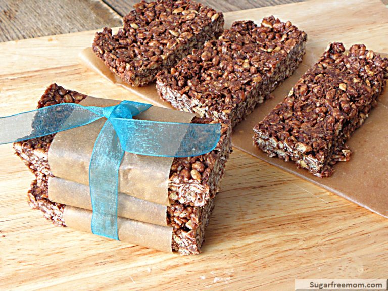 No Bake Chewy Cocoa Granola Bars {Refined Sugar, Gluten & Nut Free}