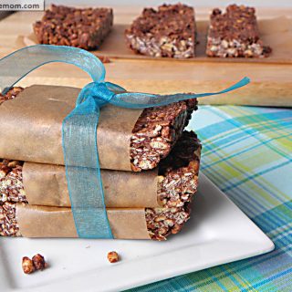 No Bake Chewy Cocoa Granola Bars {Refined Sugar, Gluten & Nut Free}