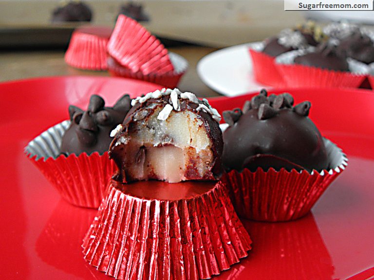 Chocolate Chip Cookie Dough Truffles [Gluten Free, Sugar Free]