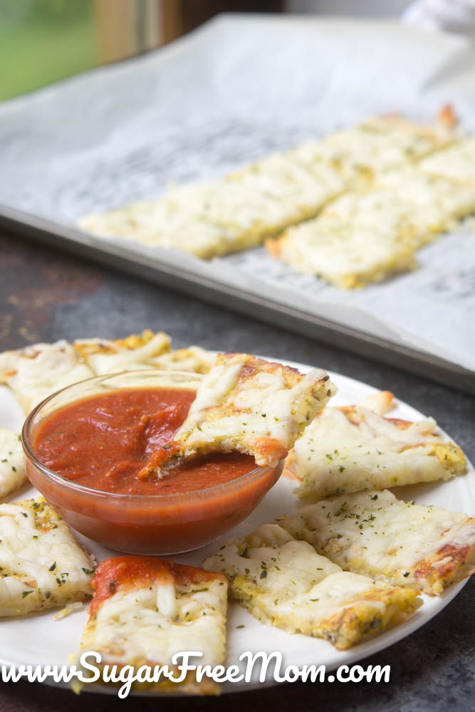 Grain Free Low Carb Cheesy Cauliflower Bread Sticks