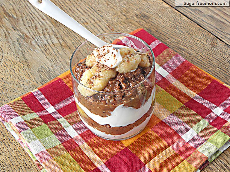 Chocolate Peanut Butter Banana Quinoa Parfait [Gluten & Sugar Free, Dairy Free Option]