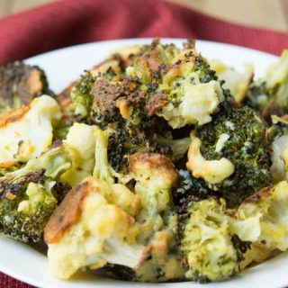 Oven Fried Parmesan Broccoli & Cauliflower Florets