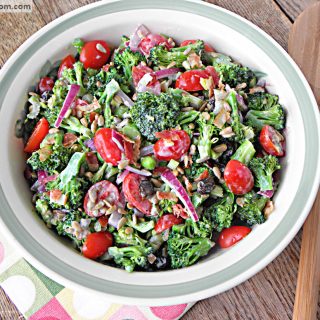 Mayo Free Broccoli Salad with Honey Yogurt Dressing