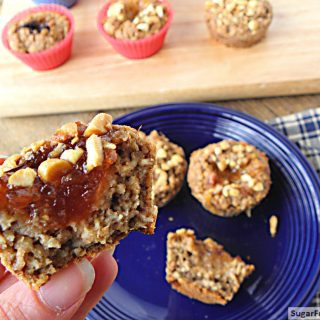 Individual Peanut Butter Banana Jelly Filled Baked Oatmeal {Dairy Free}