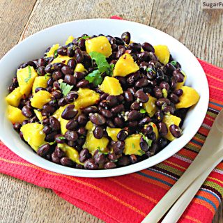 Caribbean Black Bean Mango Salad with Orange Ginger Dressing