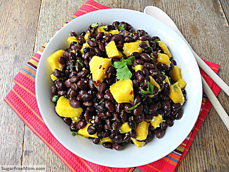 Caribbean Black Bean Mango Salad with Orange Ginger Dressing