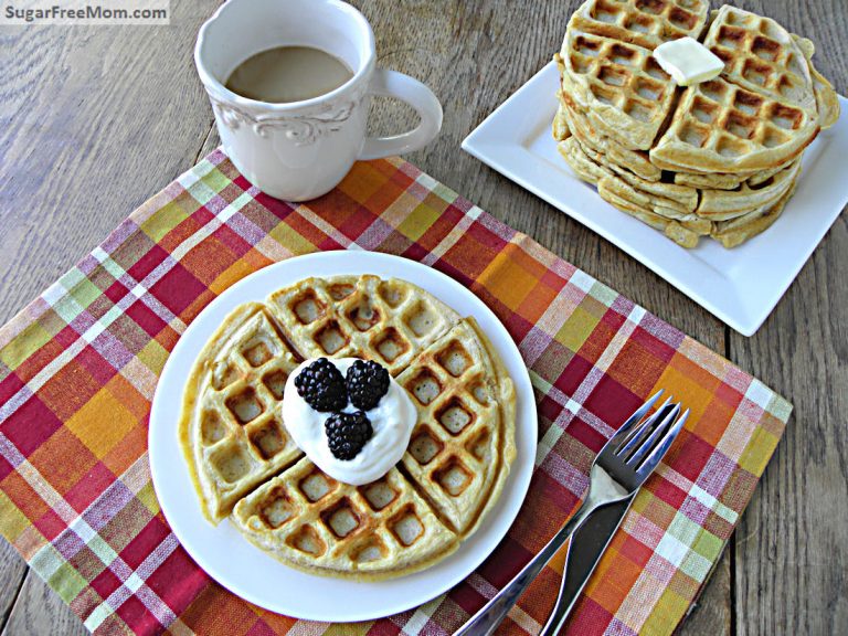 Homemade Whole Wheat Buttermilk Waffles {No Sugar Added}
