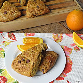 Orange Chocolate Chip Whole Wheat Scones {No Sugar Added}