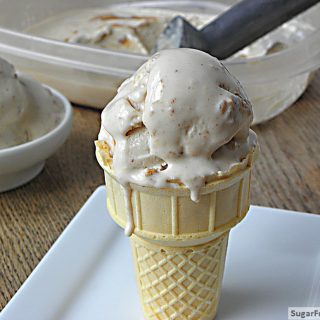 Low Carb Peanut Butter Swirl Frozen Yogurt {No Sugar Added}