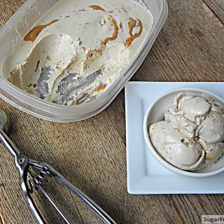 Low Carb Peanut Butter Swirl Frozen Yogurt {No Sugar Added}
