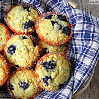 Blueberry Buttermilk Corn Muffins {No Sugar Added, Gluten Free}