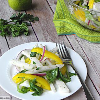 Jicama Arugula Herb Salad with Lime Vinaigrette