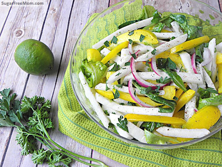 Jicama Arugula Herb Salad with Lime Vinaigrette