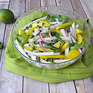 Jicama Arugula Herb Salad with Lime Vinaigrette